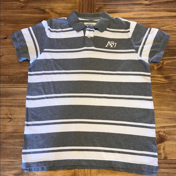 Gray and white stripped Aeropostale polo Sz. XL - Picture 1 of 4